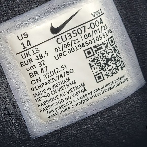 Nike Renew Ride 2 Mens Size 14 Running Shoes Black White CU3507-004 - Picture 9 of 12